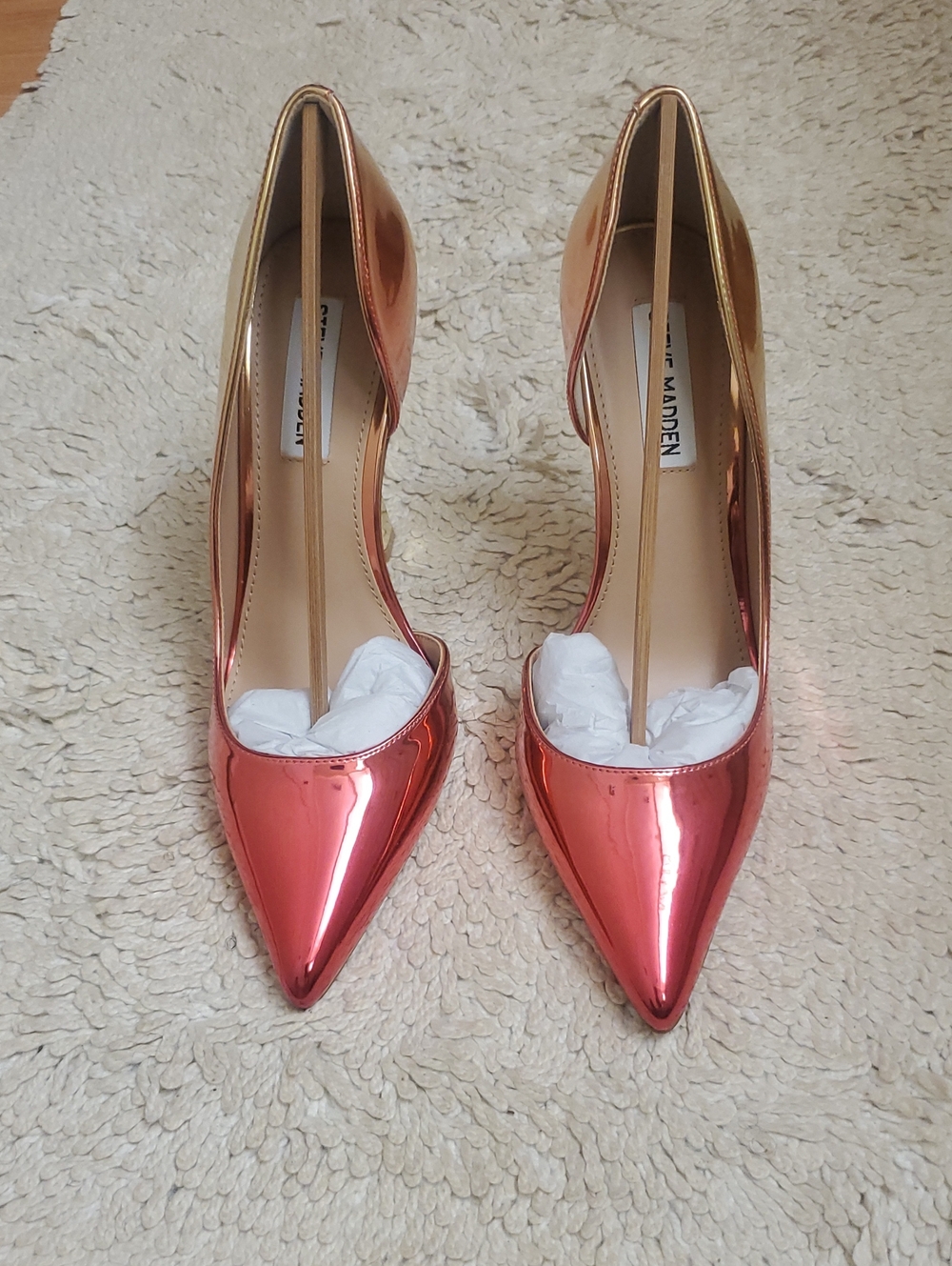 Steve Madden Metallic Rosepoint Mirror Pumps
